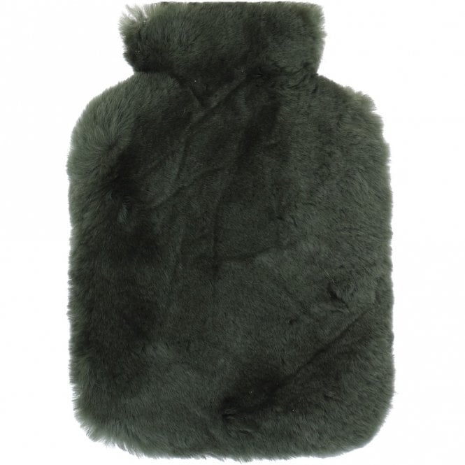 ashwood leather Natural Sheepskin Hot Water Bottle Cover Cypress: HW Bottle Cover 2L