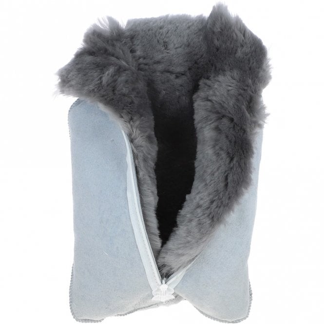 Ashwood Leather Natural Sheepskin Hot Water Bottle Cover Grey: HW Bottle Cover 2L