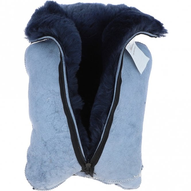 Ashwood Leather Natural Sheepskin Hot Water Bottle Cover Indigo: HW Bottle Cover 2L