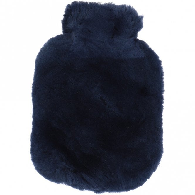 ashwood leather Natural Sheepskin Hot Water Bottle Cover Indigo: HW Bottle Cover 2L