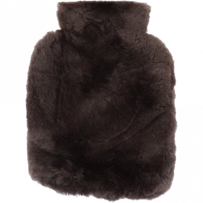 ashwood leather Natural Sheepskin Hot Water Bottle Cover Mink Brown: HW Bottle Cover 2L