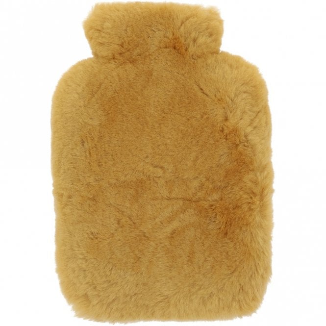 ashwood leather Natural Sheepskin Hot Water Bottle Cover Ochre: HW Bottle Cover 2L
