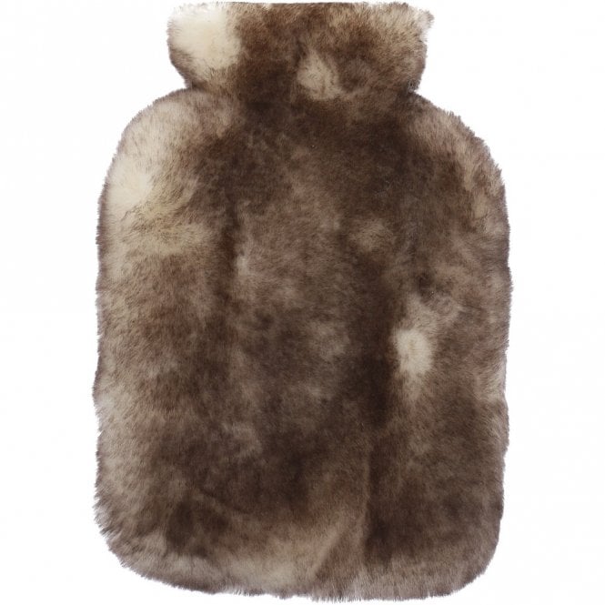 ashwood leather Natural Sheepskin Hot Water Bottle Cover Wolf Tip: HW Bottle Cover 2L