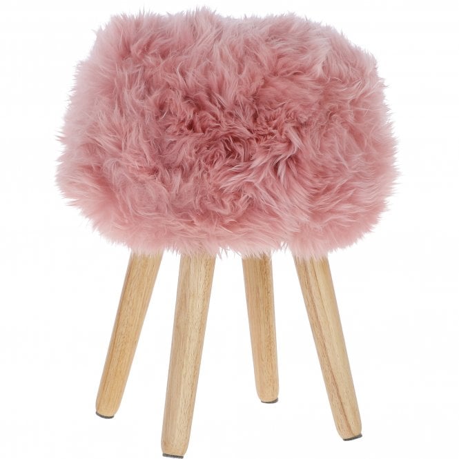 Ashwood Leather New Zealand Sheepskin Stool Rosa: NZ Stool