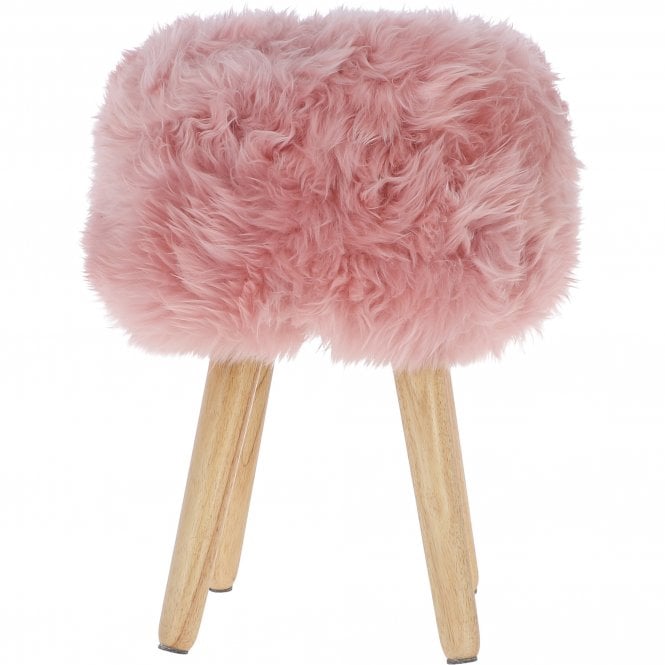 Ashwood Leather New Zealand Sheepskin Stool Rosa: NZ Stool