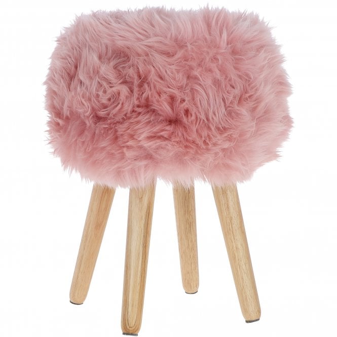 Ashwood Leather New Zealand Sheepskin Stool Rosa: NZ Stool