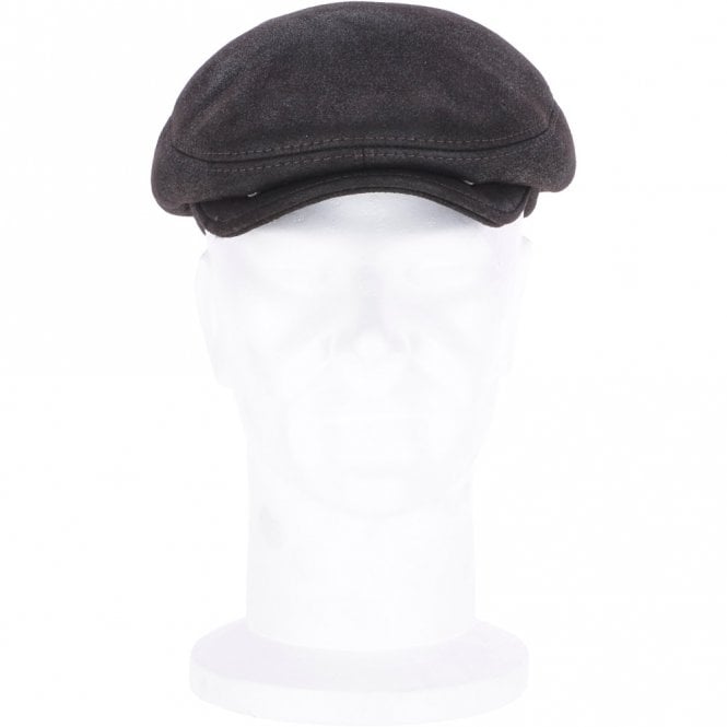 ashwood leather One Piece Sheepskin Leather Flat Cap Brown : Cheshire