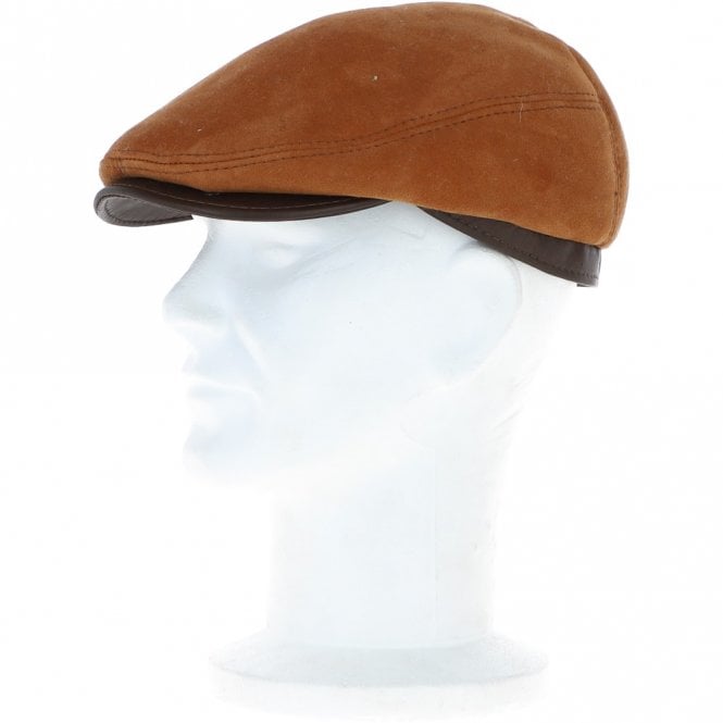 Ashwood Leather One Piece Sheepskin Leather Flat Cap Tan/brn : Cheshire