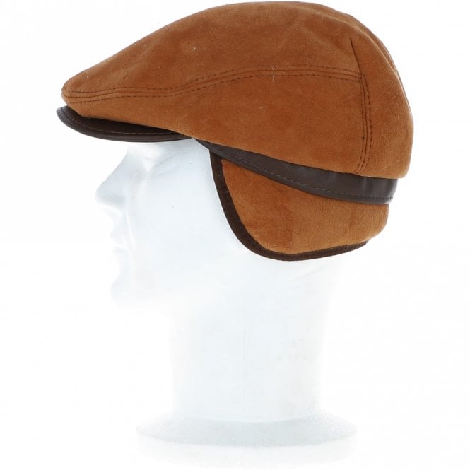 Ashwood Leather One Piece Sheepskin Leather Flat Cap Tan/brn : Cheshire