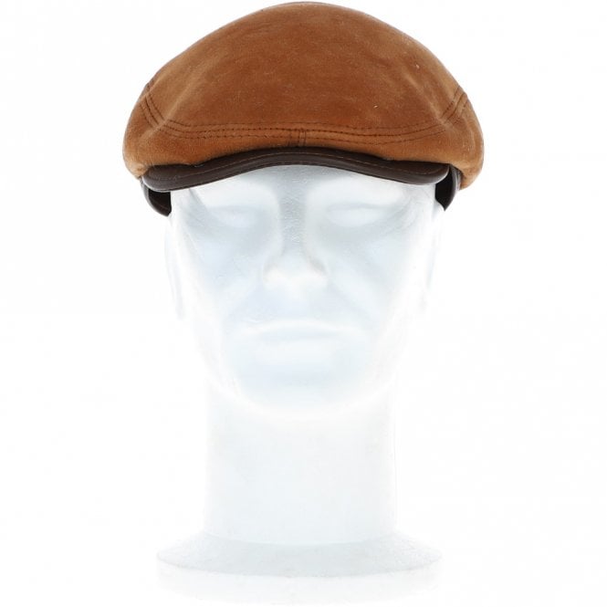 ashwood leather One Piece Sheepskin Leather Flat Cap Tan/brn : Cheshire