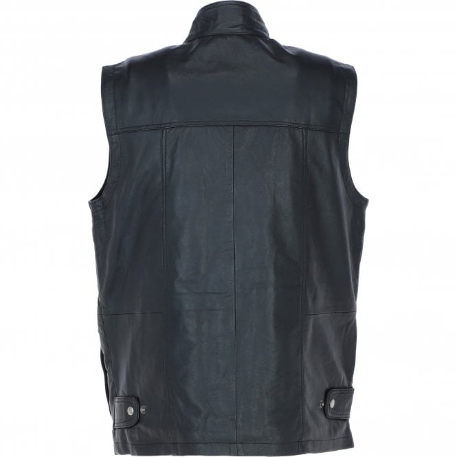 Ashwood Leather Premium Men's Black Leather Utility Vest With Multiple Pockets: Friends