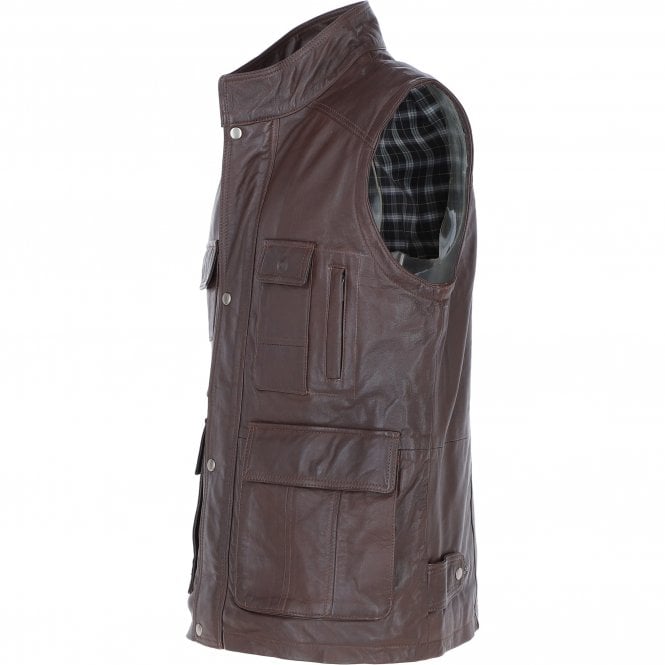 Ashwood Leather Premium Men's Light Brown Leather Utility Vest With Multiple Pockets: Friends