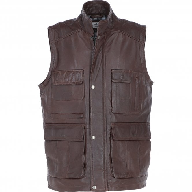 ashwood leather Premium Men's Light Brown Leather Utility Vest with Multiple Pockets: friends