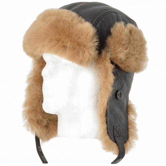 ashwood leather Sheepskin Aviator Hat Ginger : Morgan