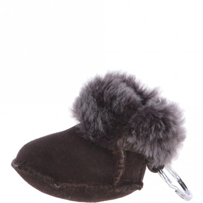 Ashwood Leather Sheepskin Boot Key Ring : Brown/Snuff