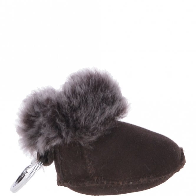 ashwood leather Sheepskin Boot Key Ring : Brown/Snuff