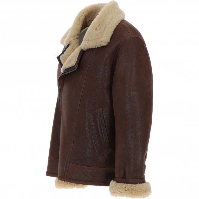 Ashwood Leather Sheepskin Flying Jacket Antique Beige : Luan