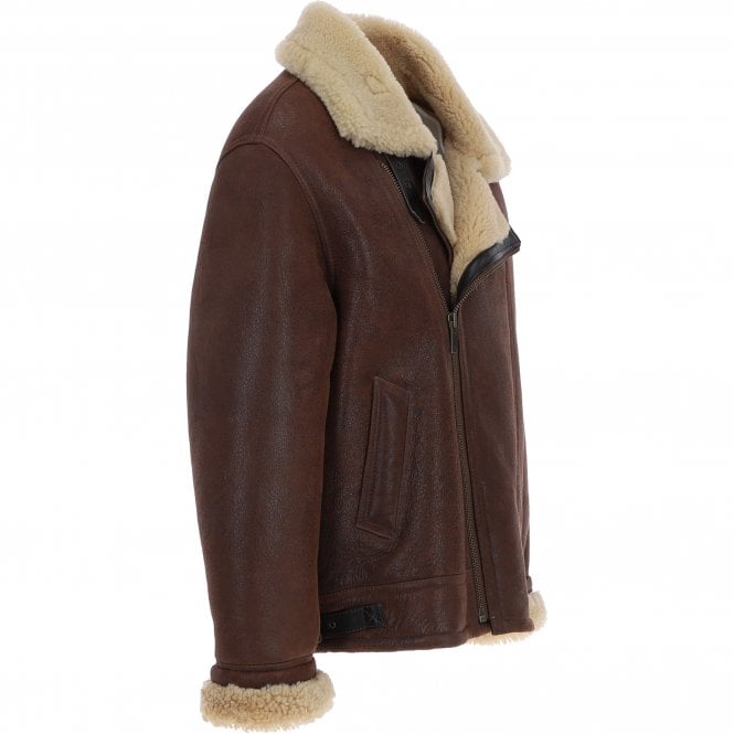 Ashwood Leather Sheepskin Flying Jacket Antique Beige : Luan