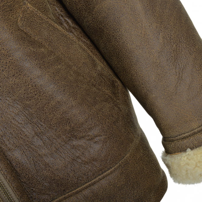 Ashwood Leather Sheepskin Flying Jacket Antique : Hunter