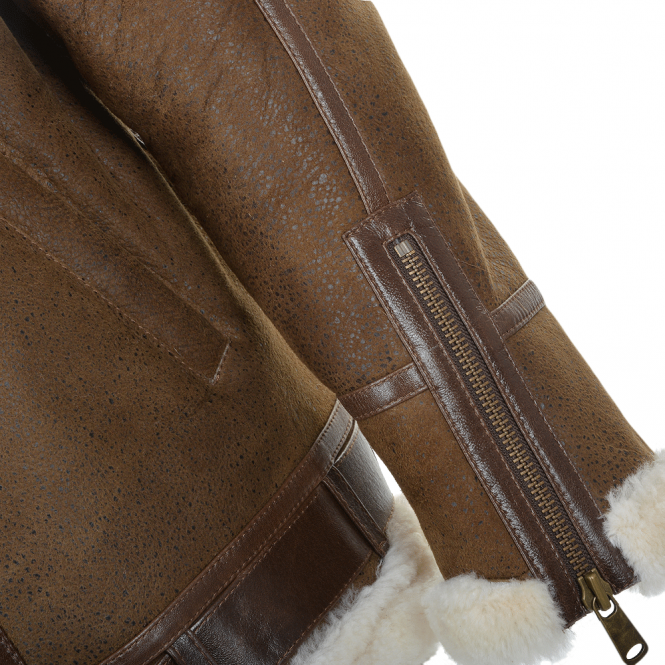 Ashwood Leather Sheepskin Flying Jacket Antique : Leo