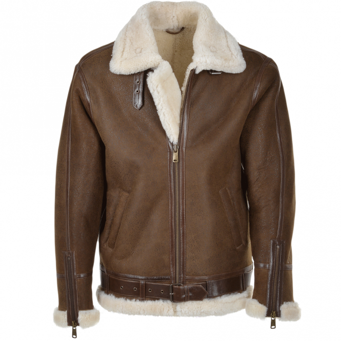 ashwood leather Sheepskin Flying Jacket Antique : Leo