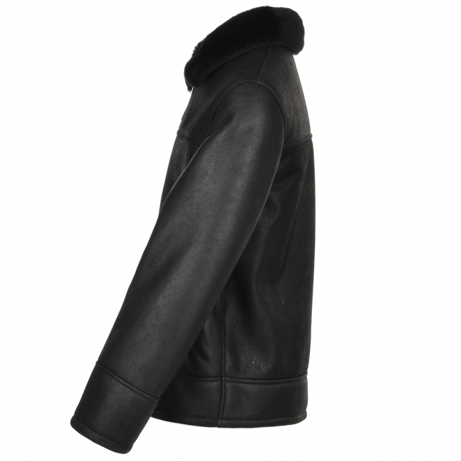 Ashwood Leather Sheepskin Flying Jacket Black : Hunter
