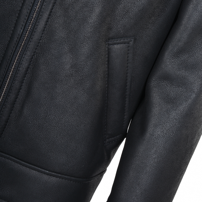 Ashwood Leather Sheepskin Flying Jacket Black : Hunter
