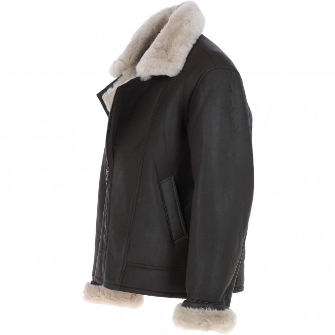 Ashwood Leather Sheepskin Flying Jacket Brn/cream : Luan