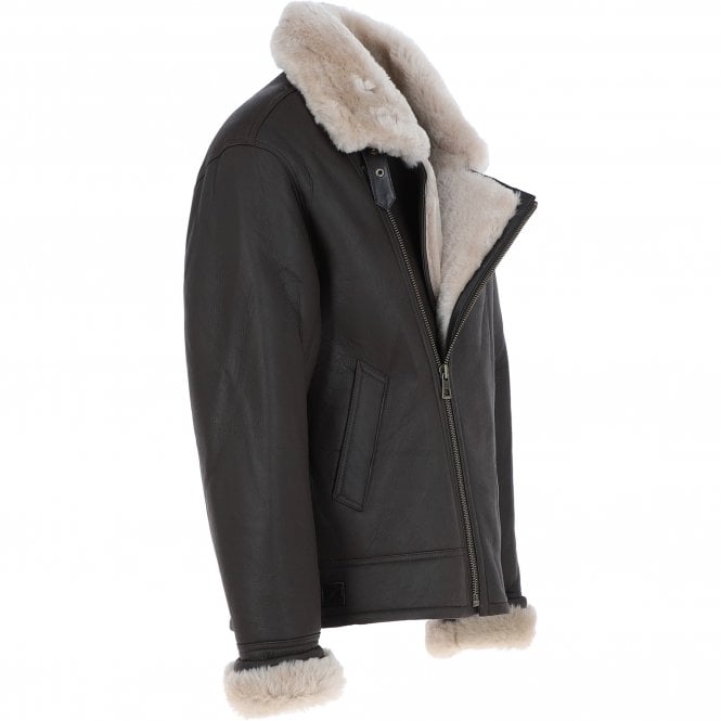 Ashwood Leather Sheepskin Flying Jacket Brn/cream : Luan