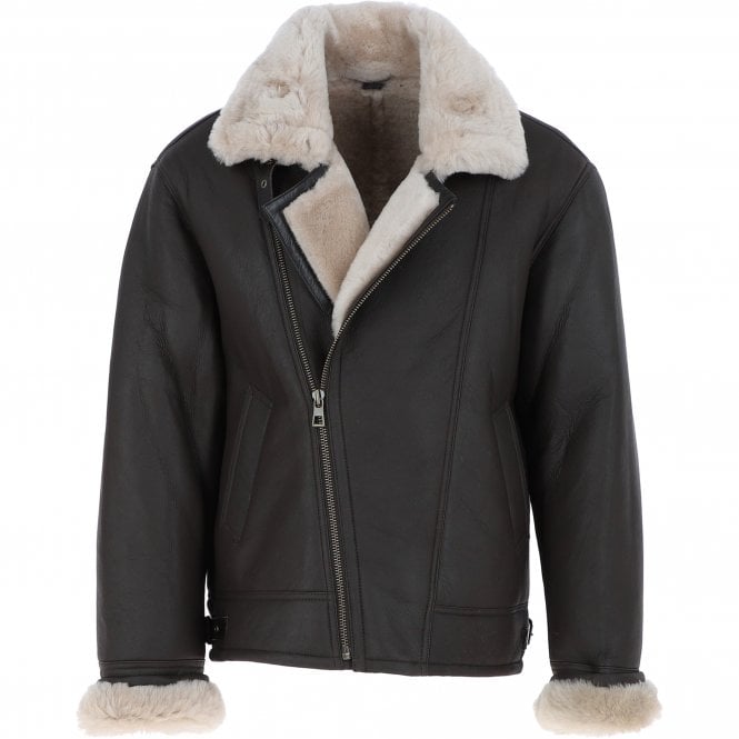 ashwood leather Sheepskin Flying Jacket Brn/cream : Luan
