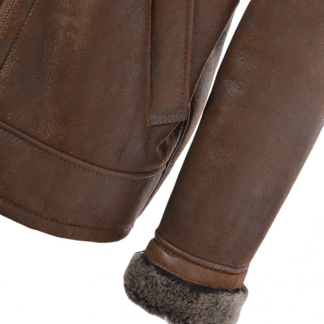 Ashwood Leather Sheepskin Flying Jacket Tobacco : Hunter