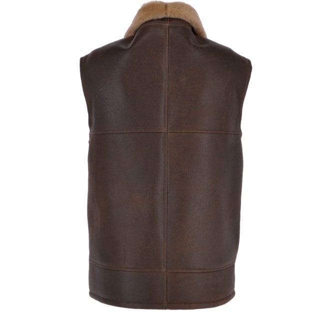 Ashwood Leather Sheepskin Gilet Camel Antique : Norden