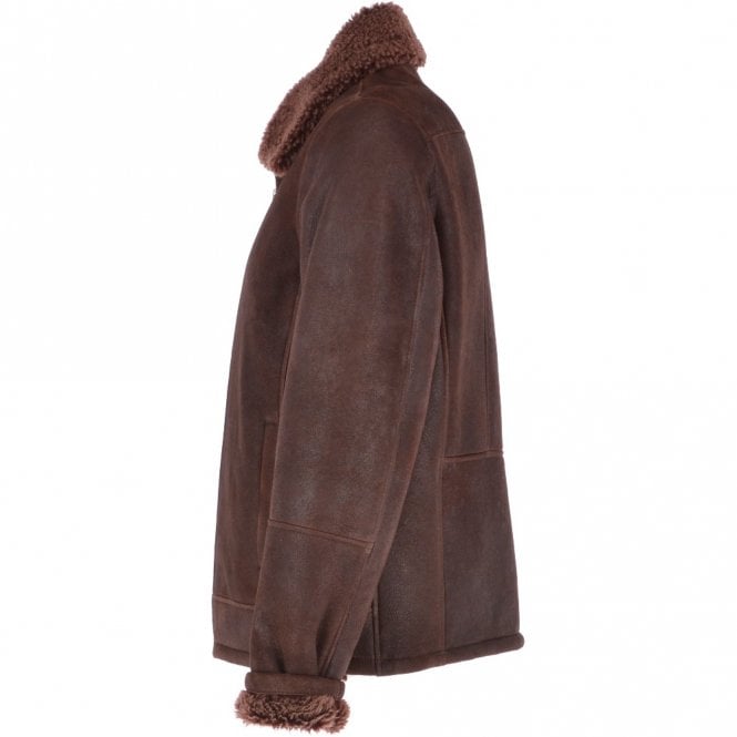 Ashwood Leather Sheepskin Leather Flying Jacket Brown : Bruce