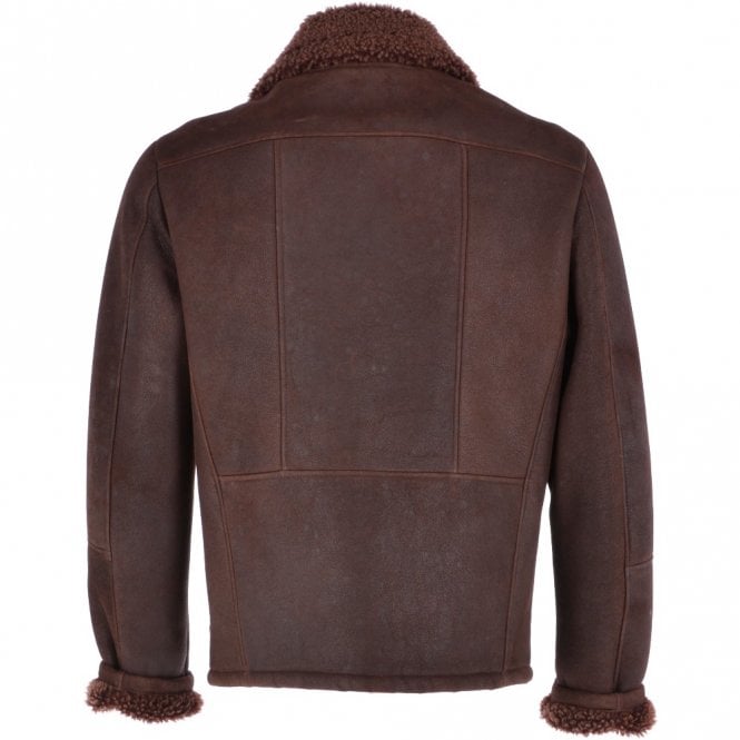 Ashwood Leather Sheepskin Leather Flying Jacket Brown : Bruce