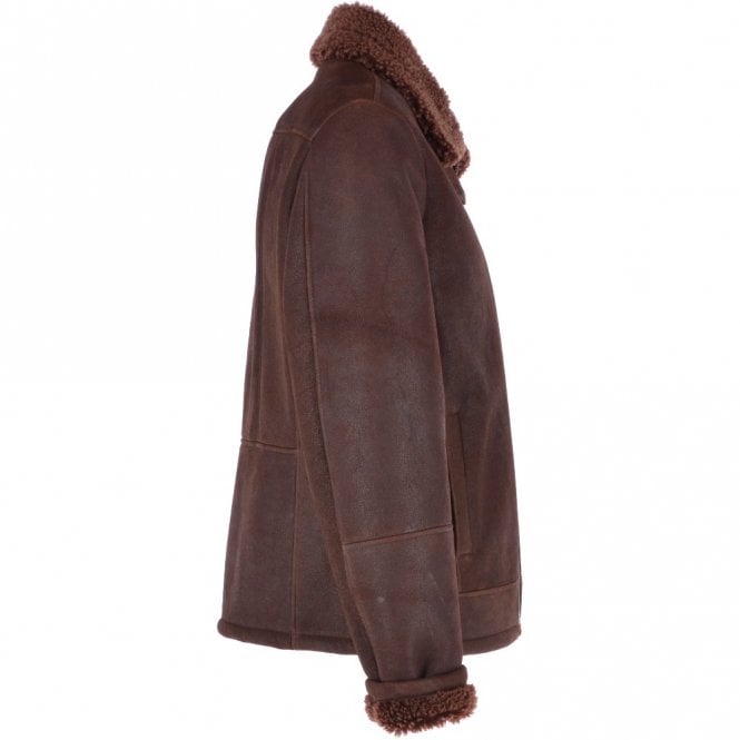 Ashwood Leather Sheepskin Leather Flying Jacket Brown : Bruce