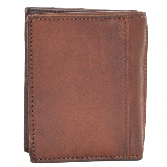 Ashwood Leather Small Vintage Dipped 3 Card Bill Fold Leather Wallet Rust :1777