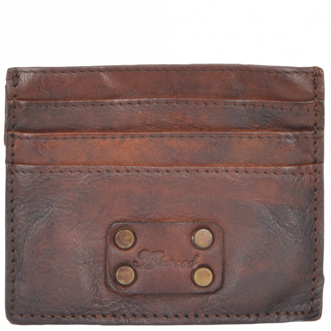 ashwood leather Small Vintage Effect 6 Card Holder Rust : 1778