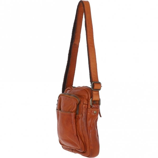 Ashwood Leather Small Vintage Wash Leather Travel Bag Tan : GIN