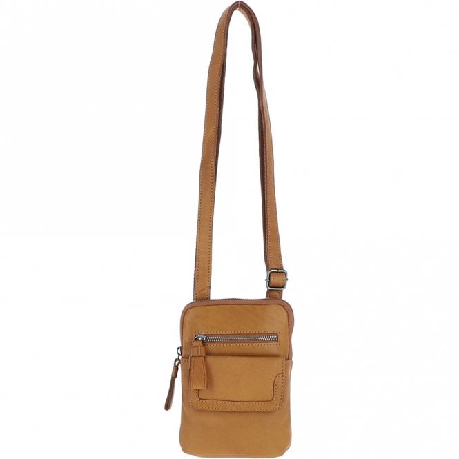 ashwood leather Small Waxy Leather Messenger Bag Cognac: W-71