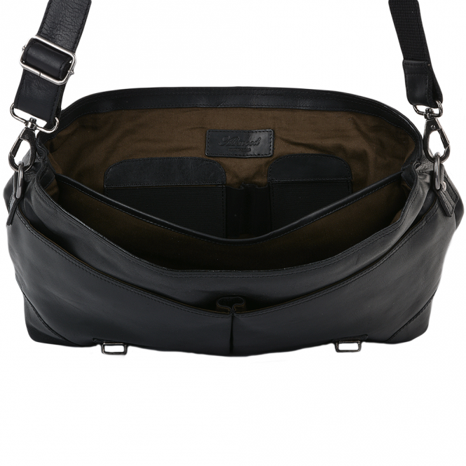 Ashwood Leather Soft Leather Handcrafted Briefcase Black : Elliot