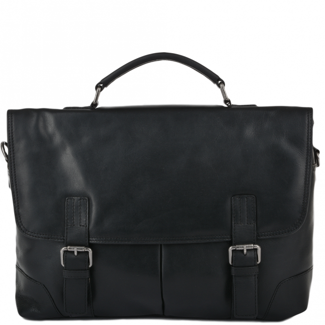 ashwood leather Soft Leather Handcrafted Briefcase Black : Elliot