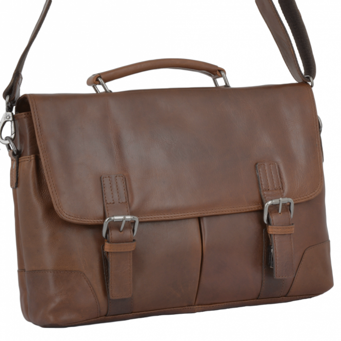 Ashwood Leather Soft Leather Handcrafted Briefcase Tan : Elliot