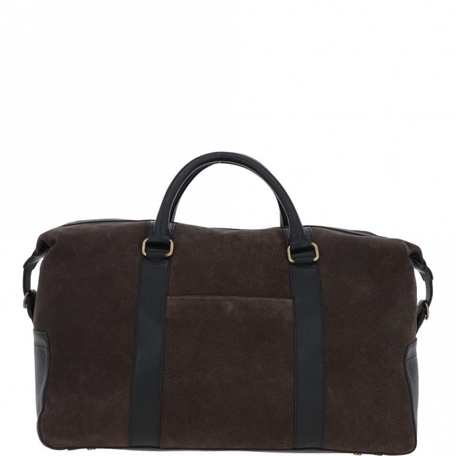 Ashwood Leather Suede And Leather Luxury Holdall Grey : Harrington