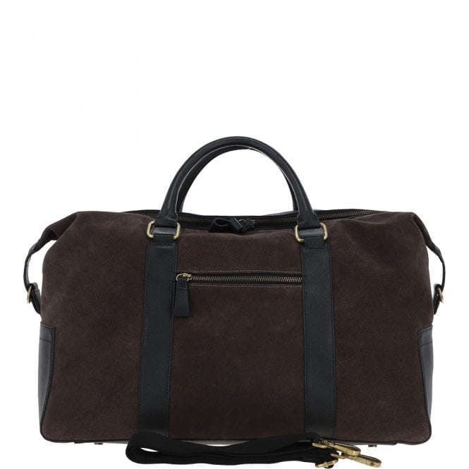 ashwood leather Suede and Leather Luxury Holdall Grey : Harrington