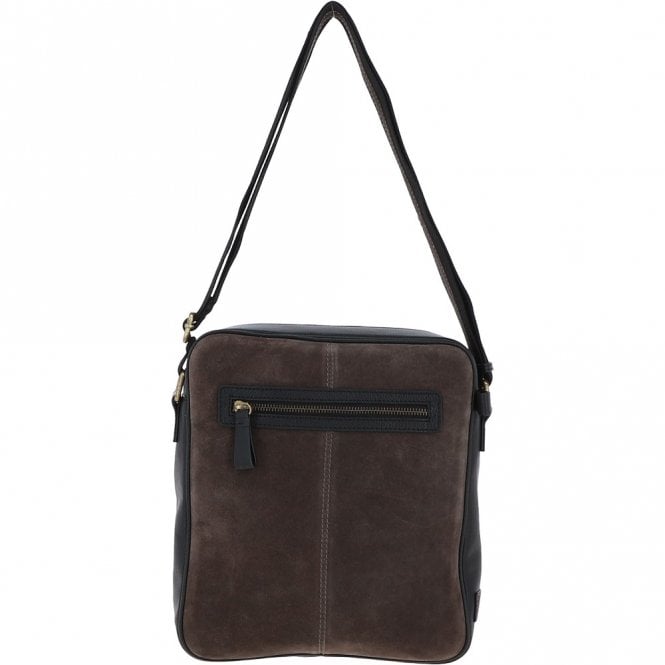 Ashwood Leather Suede And Leather Luxury Tablet Friendly Body Bag Grey: Dani