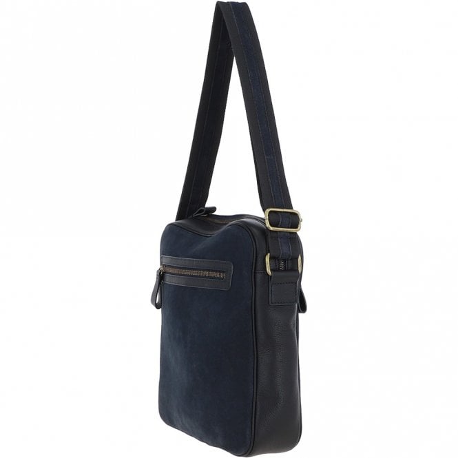 Ashwood Leather Suede And Leather Luxury Tablet Friendly Body Bag Navy: Dani