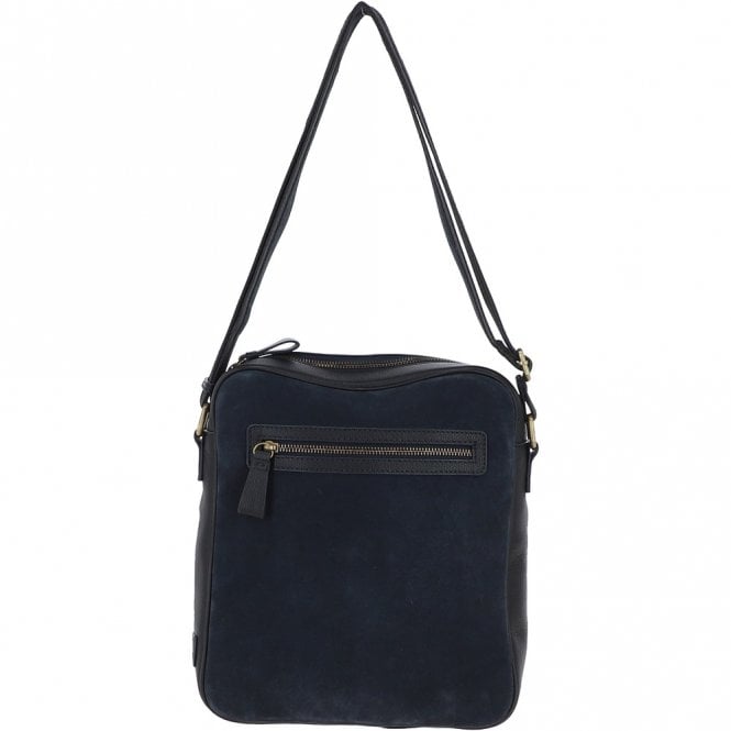 ashwood leather Suede and Leather Luxury Tablet Friendly Body Bag Navy: Dani