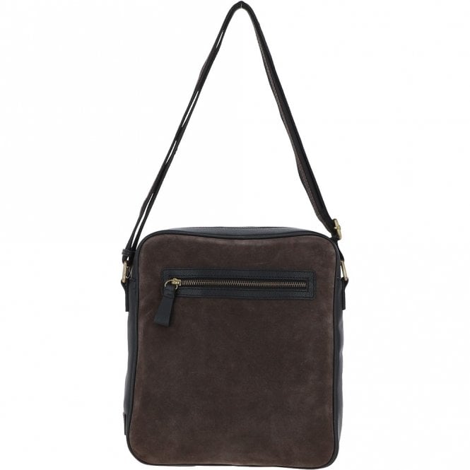 ashwood leather Suede and Leather Luxury Tablet Friendly Body Bag Grey: Dani