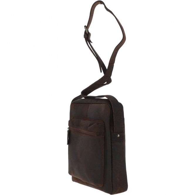 Ashwood Leather Tablet Friendly Medium Vintage Leather Body Bag Brown: Paddy