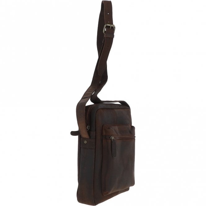 Ashwood Leather Tablet Friendly Medium Vintage Leather Body Bag Brown: Paddy